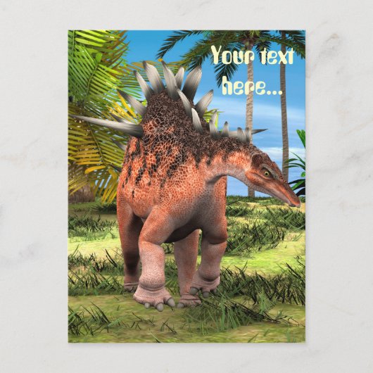 Kentrosaurus Dinosaur Jungle Prehistorische Kunst Briefkaart (Voorkant)