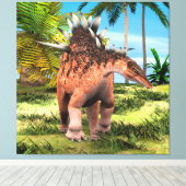 Kentrosaurus Dinosaur Jungle Prehistorische Kunst Canvas Afdruk (Insitu (Houten vloer))