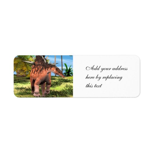 Kentrosaurus Dinosaur Jungle Prehistorische Kunst Etiket (Voorkant)