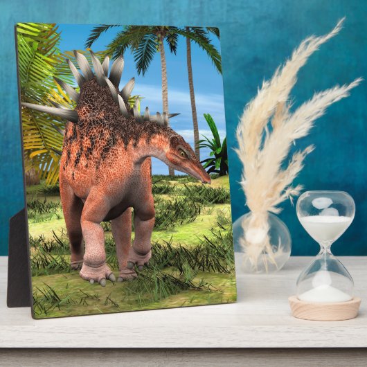 Kentrosaurus Dinosaur Jungle Prehistorische Kunst Fotoplaat (Zijkant)