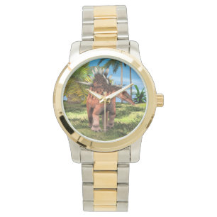 Kentrosaurus Dinosaur Jungle Prehistorische Kunst Horloge