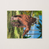 Kentrosaurus Dinosaur Jungle Prehistorische Kunst Legpuzzel (Horizontaal)