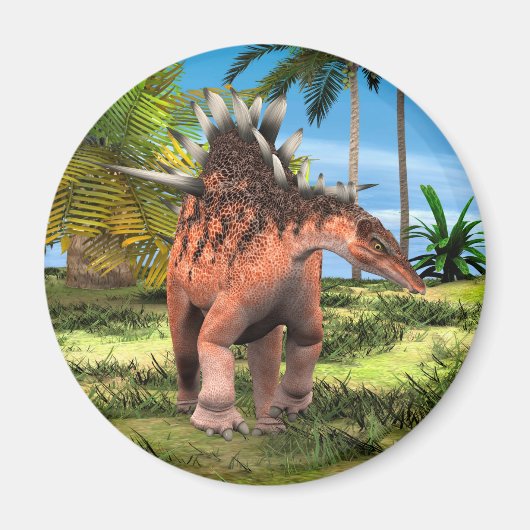 Kentrosaurus Dinosaur Jungle Prehistorische Kunst Magneet (Voorkant)