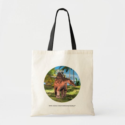 Kentrosaurus Dinosaur Jungle Prehistorische Kunst Tote Bag (Voorkant)