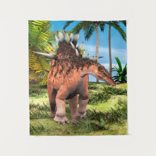 Kentrosaurus Dinosaur Jungle Prehistorische Kunst Wandkleed (Voorkant)