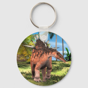 Kentrosaurus Dinosaur Oerwoud Prehistorische Kunst Sleutelhanger