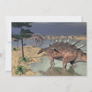 Kentrosaurus dinosaurus in de woestijn - 3D render