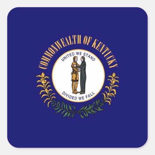 Kentuckee Vlag Vierkante Sticker (Voorkant)