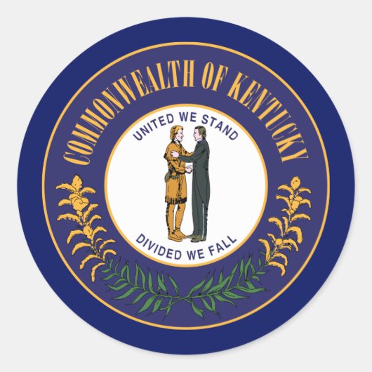 Kentuckian Seal, Kentucky Ronde Sticker (Voorkant)