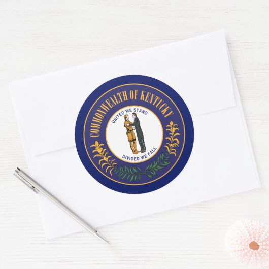 Kentuckian Seal, Kentucky Ronde Sticker (Envelop)