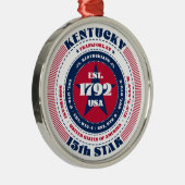 Kentucky 15e staat kerstversiering metalen ornament (Rechts)