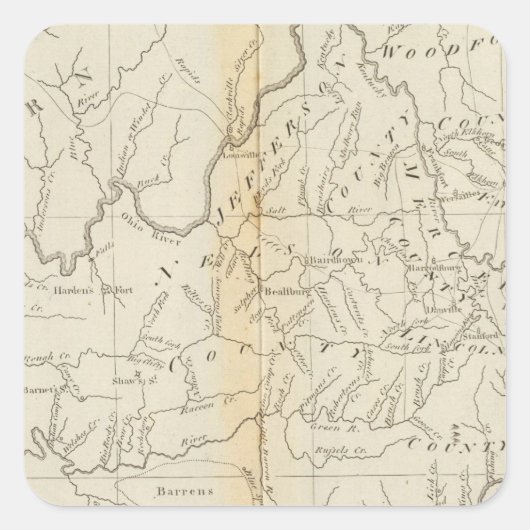 Kentucky 4 vierkante sticker (Voorkant)