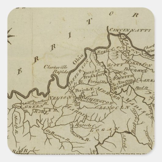 Kentucky 5 vierkante sticker (Voorkant)