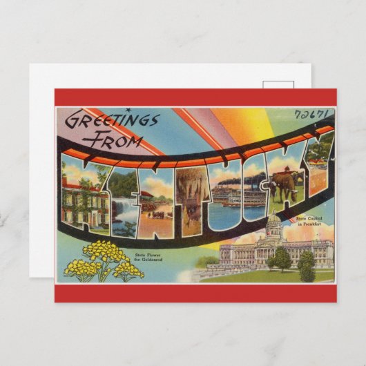 , Kentucky afbeelding. Briefkaart (Voorkant / Achterkant)