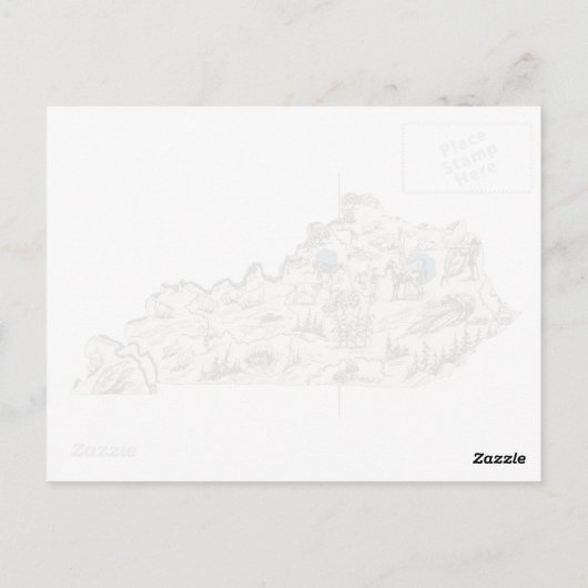 Kentucky  Afbeelding Map Antiek State Chart Briefkaart (Achterkant)