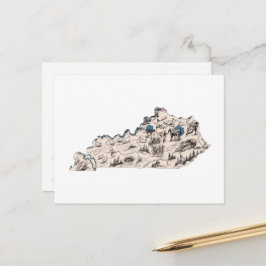 Kentucky Afbeelding Map Antiek State Chart Briefkaart