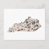 Kentucky  Afbeelding Map Antiek State Chart Briefkaart (Voorkant)