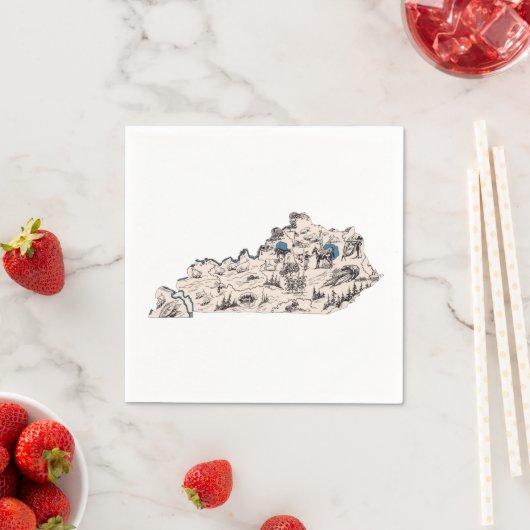 Kentucky  Afbeelding Map Antiek State Chart Servetten (Insitu)