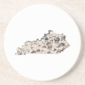 Kentucky Afbeelding Map Zandsteen Onderzetter (Voorkant)