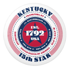 Kentucky Amerikaanse staat rood wit blauw typograf Keramische Knop