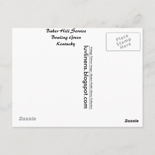 Kentucky, Baker Hill Service, Bowling Green Briefkaart (Achterkant)