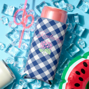 Kentucky blauwe gingham coozie