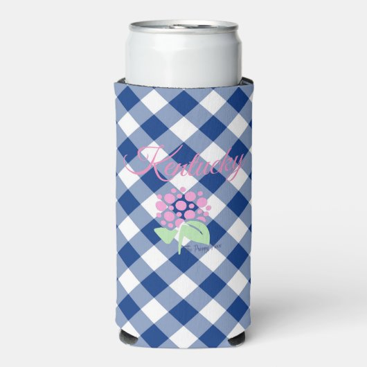 Kentucky blauwe gingham coozie (Seltzer Voorkant)