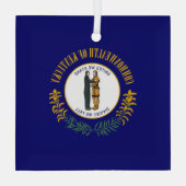 Kentucky: Blauwgras Gemenebest Amerikaanse staatsv Glas Ornament (Achterkant)
