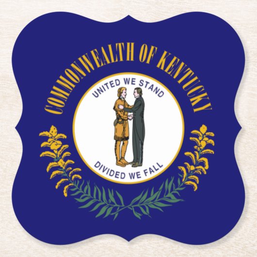 Kentucky: Blauwgras Gemenebest Amerikaanse staatsv Kartonnen Onderzetters (Voorkant)