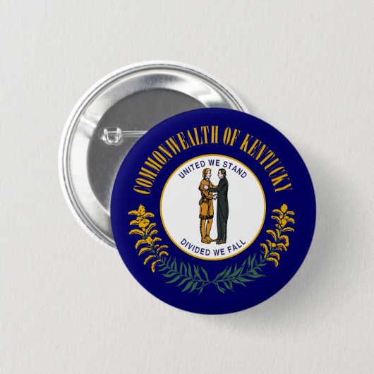 Kentucky: Blauwgras Gemenebest Amerikaanse staatsv Ronde Button 5,7 Cm (Voorkant /achterkant)