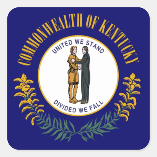Kentucky: Blauwgras Gemenebest Amerikaanse staatsv Vierkante Sticker (Voorkant)