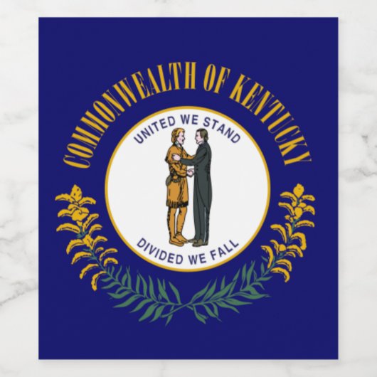 Kentucky: Blauwgras Gemenebest Amerikaanse staatsv Wijn Etiket (Enkel label)