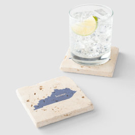 Kentucky Blue Home State Map Silhouette Shape Stenen Onderzetter