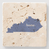 Kentucky Blue Home State Map Silhouette Shape Stenen Onderzetter (Voorkant)
