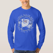 Kentucky Blue Santa T-shirt met lange mouwen (Voorkant)