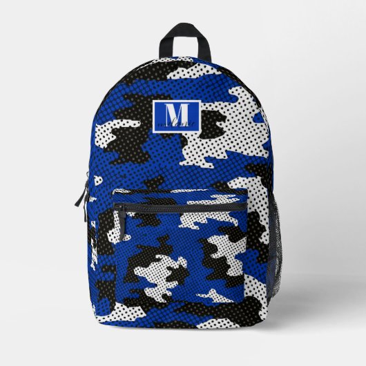 Kentucky Blue White Classic Camo Pattern Bedrukte Rugzak (Voorkant)