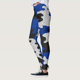 Kentucky Blue White Classic Camo Pattern Leggings