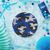 Kentucky Blue White Classic Camo Pattern Papieren Bordje (Feest)