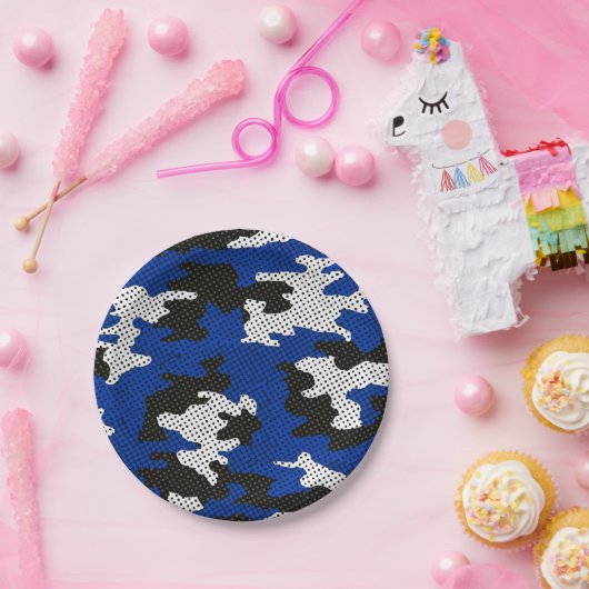 Kentucky Blue White Classic Camo Pattern Papieren Bordje (Feest)