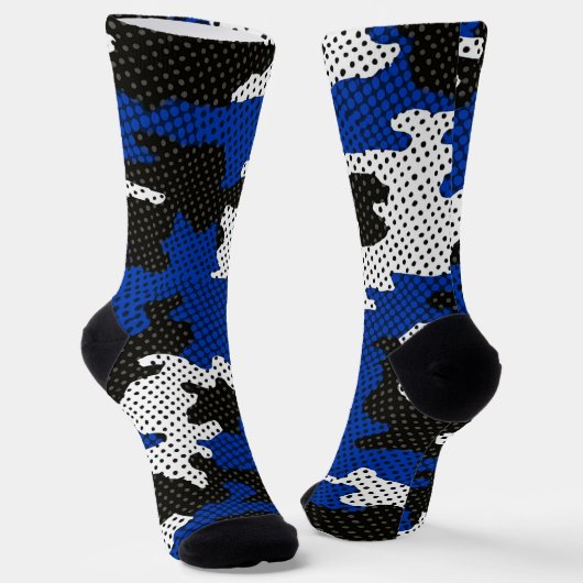Kentucky Blue White Classic Camo Pattern Sokken (Gebogen)