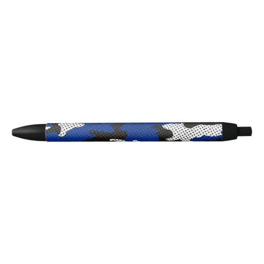 Kentucky Blue White Classic Camo Pattern Zwarte Inkt Pen (Voorkant)