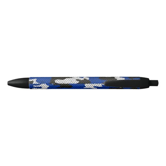 Kentucky Blue White Classic Camo Pattern Zwarte Inkt Pen (Achterkant)