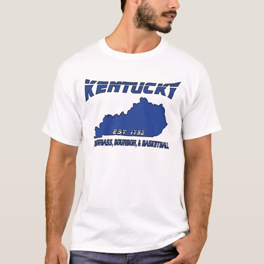 Kentucky Bluegrass Bourbon Basketball T-shirt (Voorkant)