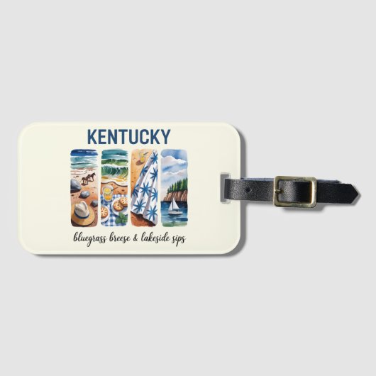 Kentucky – Bluegrass Breeze & Lakeside Sips Bagagelabel (Voorkant (horizontaal))