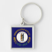 Kentucky: Bluegrass Commonwealth US Staatsvlag Sleutelhanger (Voorkant)