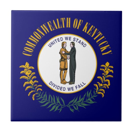 Kentucky: Bluegrass Commonwealth US Staatsvlag Tegeltje (Voorkant)