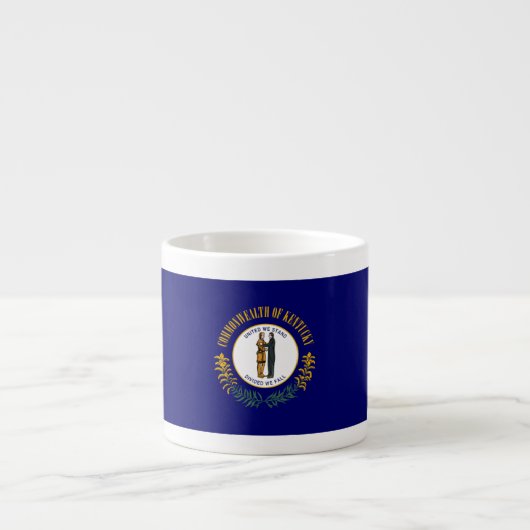 Kentucky: Bluegrass Commonwealth US State Flag wor Espresso Kop (Voorkant)