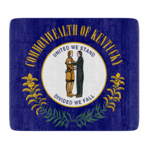 Kentucky: Bluegrass Commonwealth US State Flag wor Snijplank