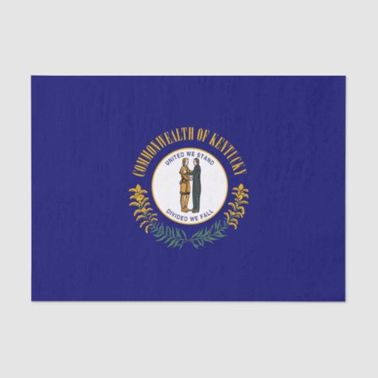Kentucky: Bluegrass Commonwealth US State Flag wor Tissuepapier (Voorkant)