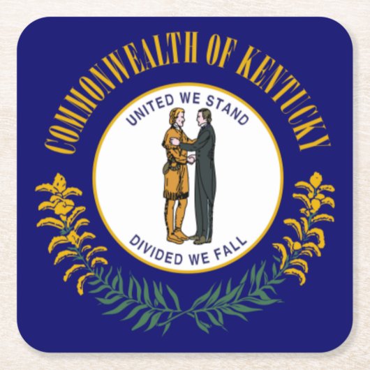Kentucky: Bluegrass Commonwealth Vlag van de Ameri Kartonnen Onderzetters (Voorkant)